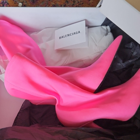 Balenciaga FW18-19 ROSE FLOU Stiletto Boots SIZE 7.5